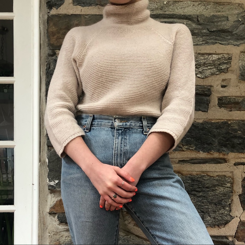 Cream Turtleneck Sweater ❤️ Weekend by MaxMara